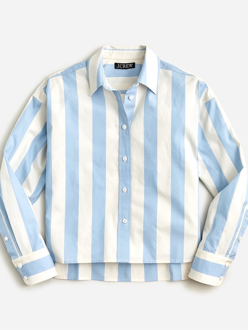 J.Crew Relaxed-Fit Cropped Shirt in Barlow Stripe